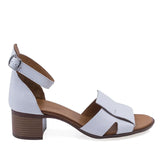 Sandale dama Anna Viotti D19-693 albe vedere lateral dreapta cu toc comod de 4,5 cm