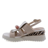 Sandale damă din piele naturală bej Anna Viotti D106-RD909-A824, vedere lateral stânga, design casual modern