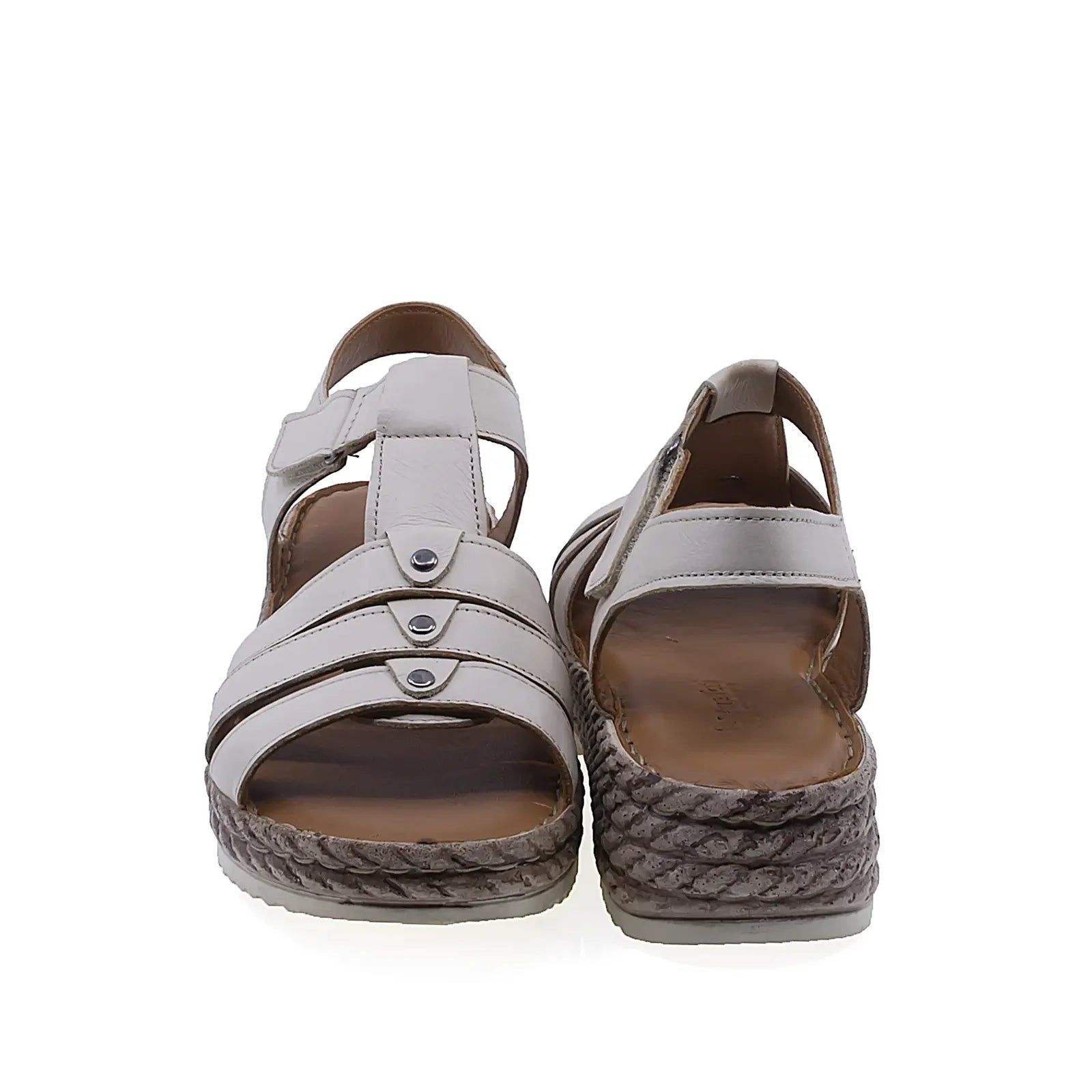 Sandale dama Anna Viotti D72-1405 vedere din spate design casual elegant din piele naturala bej