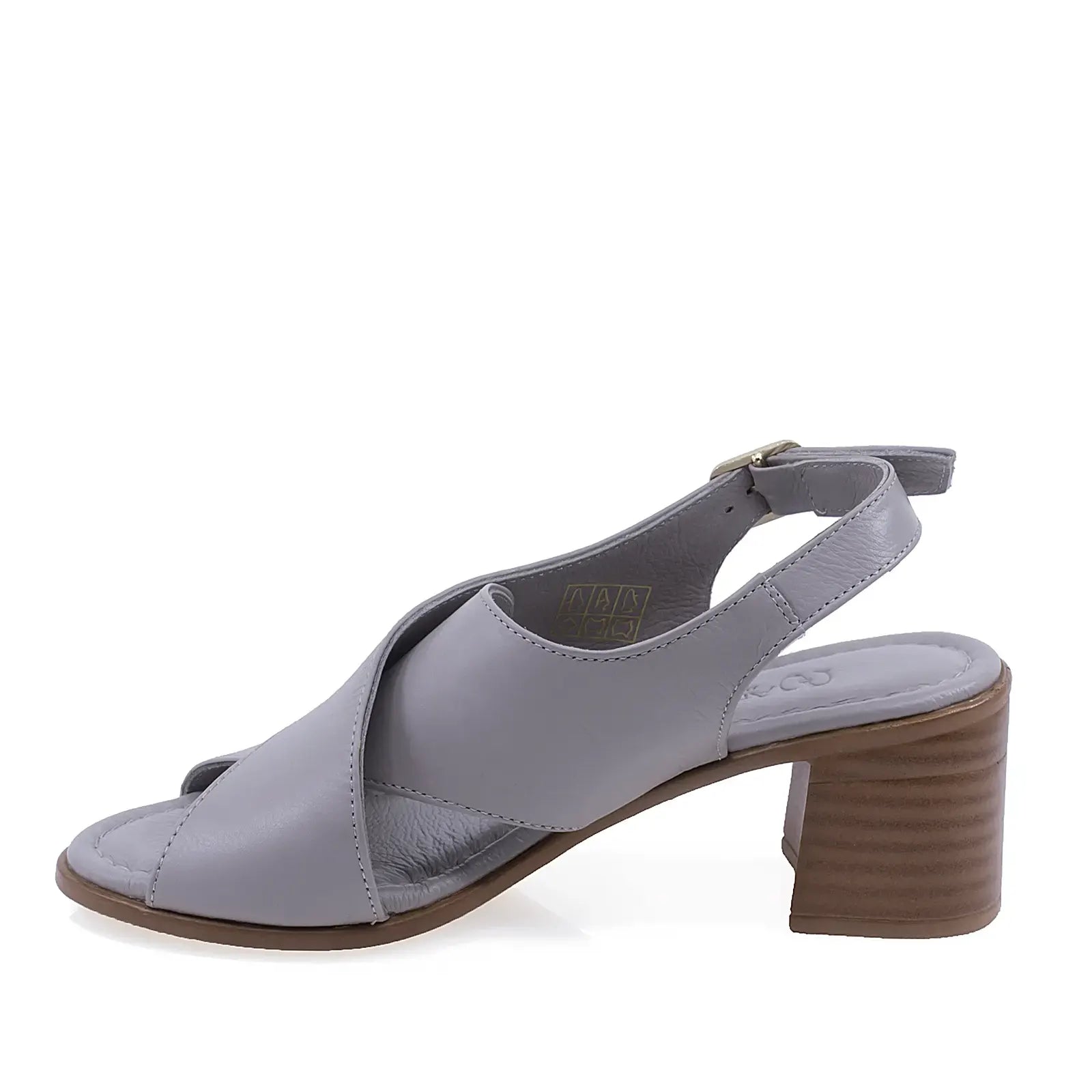 Sandale dama casual Anna Viotti D73-1503 piele naturala gri vedere laterala stanga stil modern si confortabil