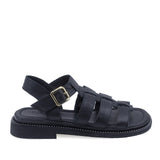 Sandale dama casual Anna Viotti D50-1814 negre vedere lateral dreapta cu toc comod de 3 cm