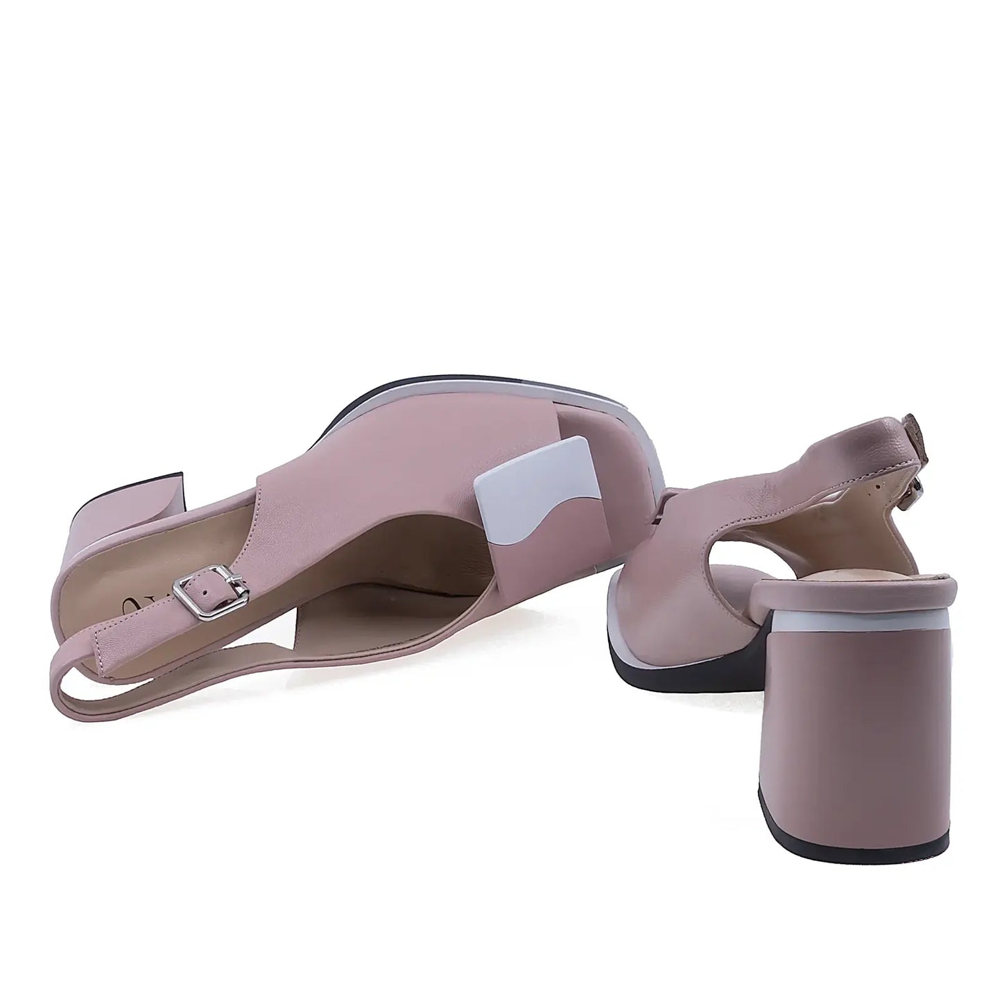 Detaliu branț sandale damă Anna Viotti D105-6361P-J558-Z818 din piele naturală roz, confort sporit