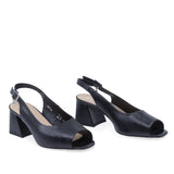 Sandale damă elegante Sala 20722 negre din piele naturală, cu design feminin și aspect rafinat