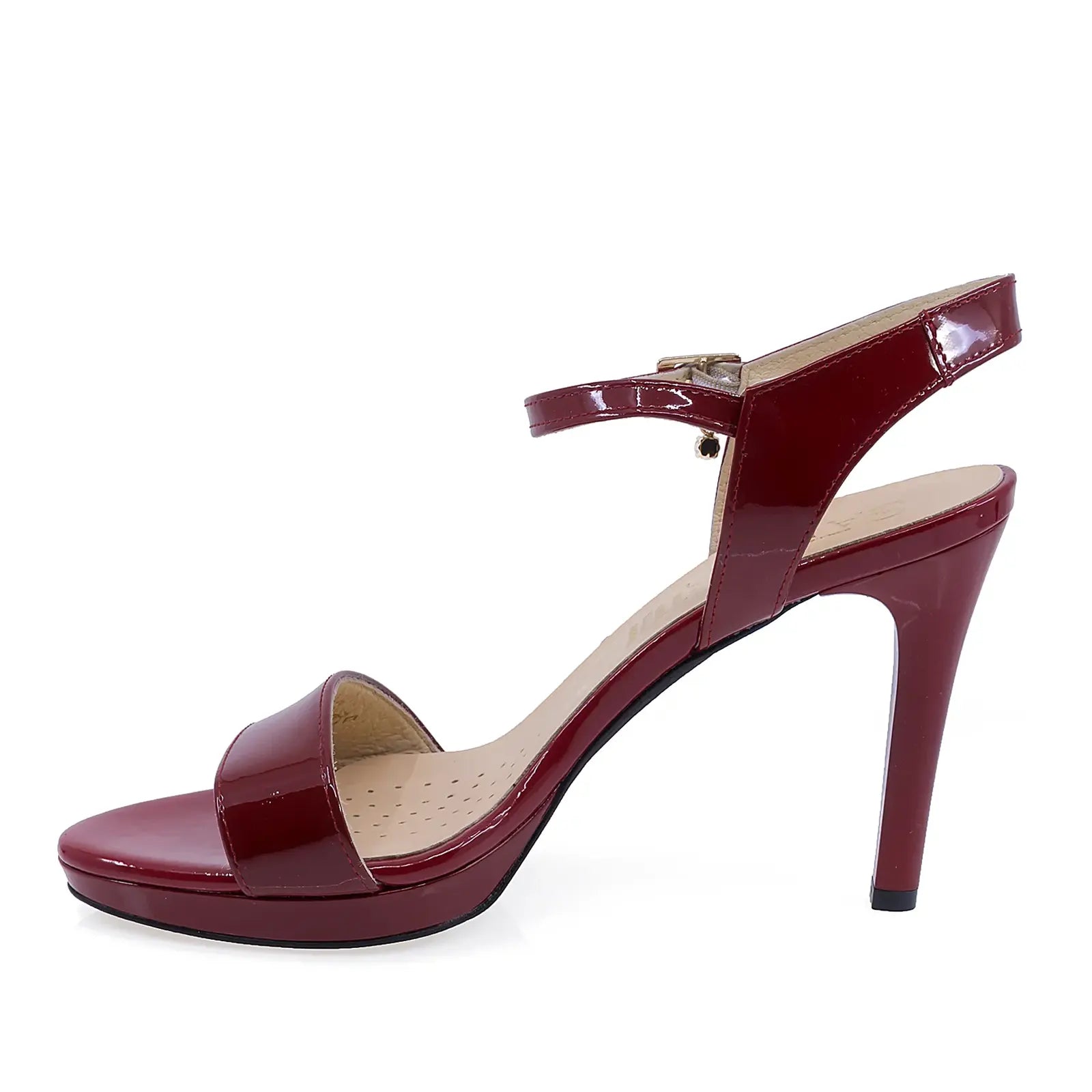 sandale dama elegante rosii Sala 9163 lateral stanga design cu platforma si toc inalt