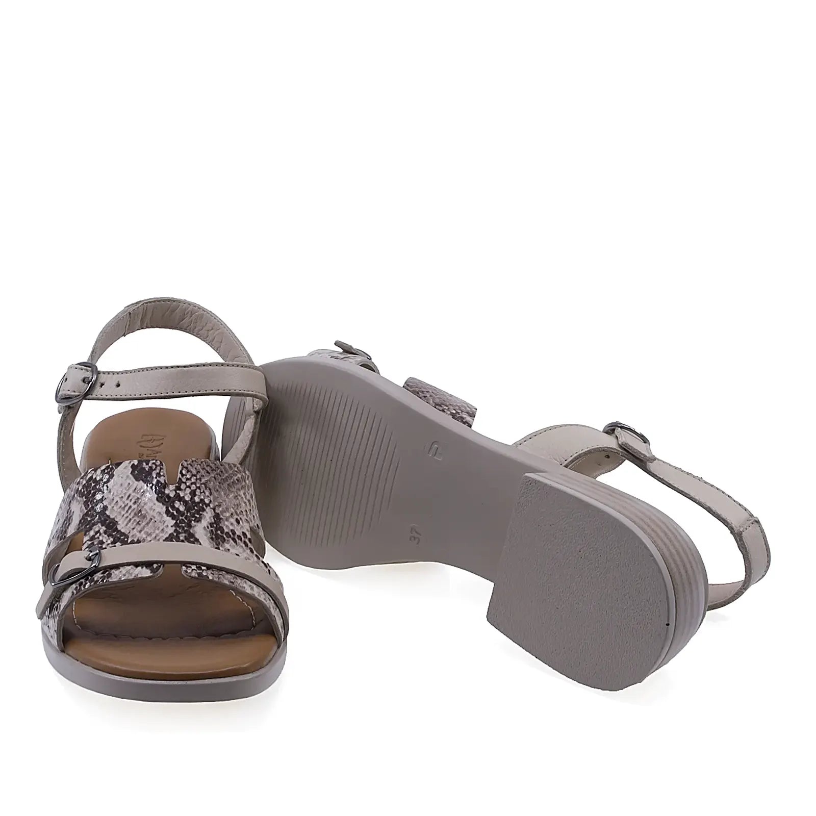 Sandale dama Anna Viotti D42-10209 cu talpa foarte flexibila si toc turnat de 4 cm pentru stabilitate si confort