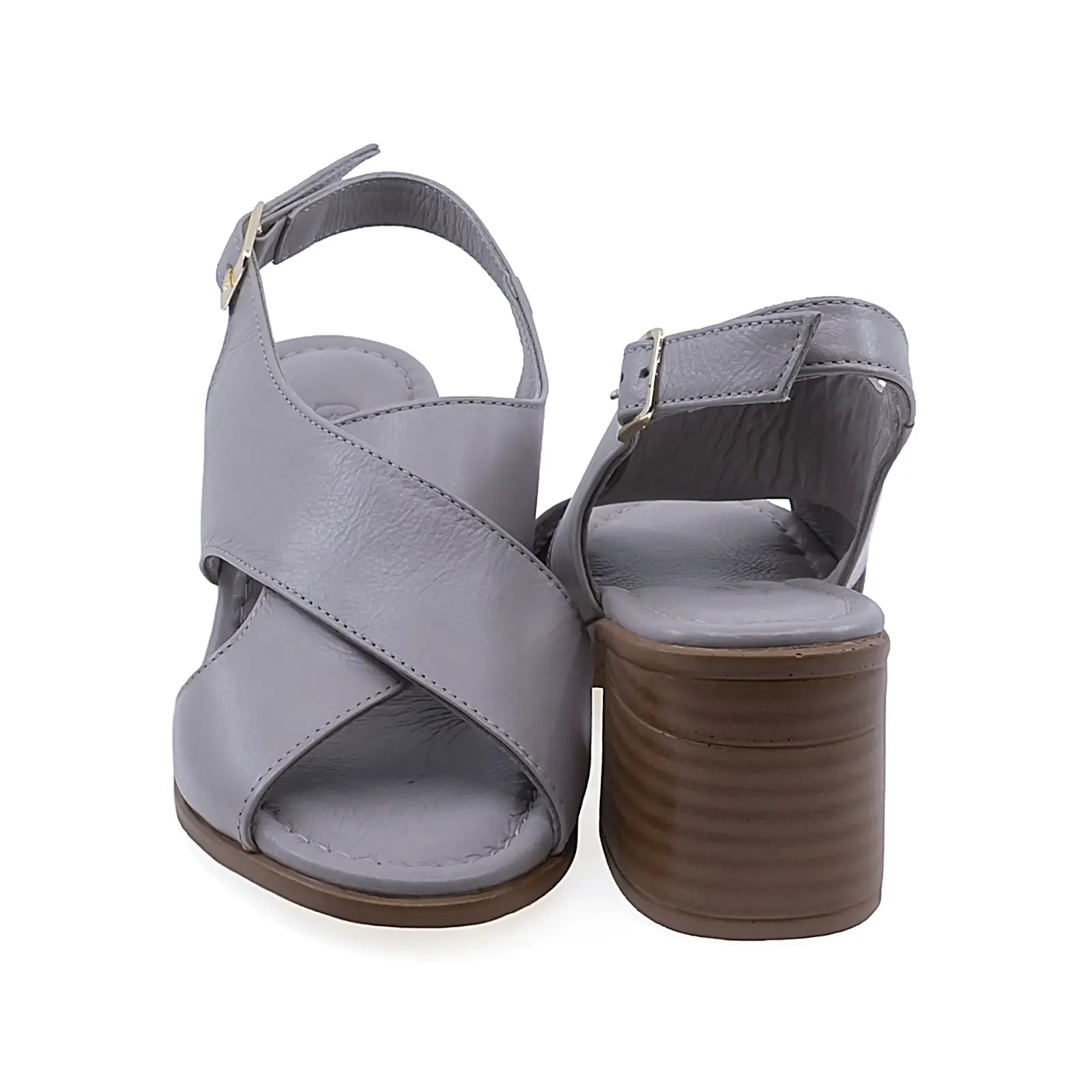 Sandale dama Anna Viotti D73-1503 vedere din spate cu toc de 6 cm stabil si design ergonomic pentru confort