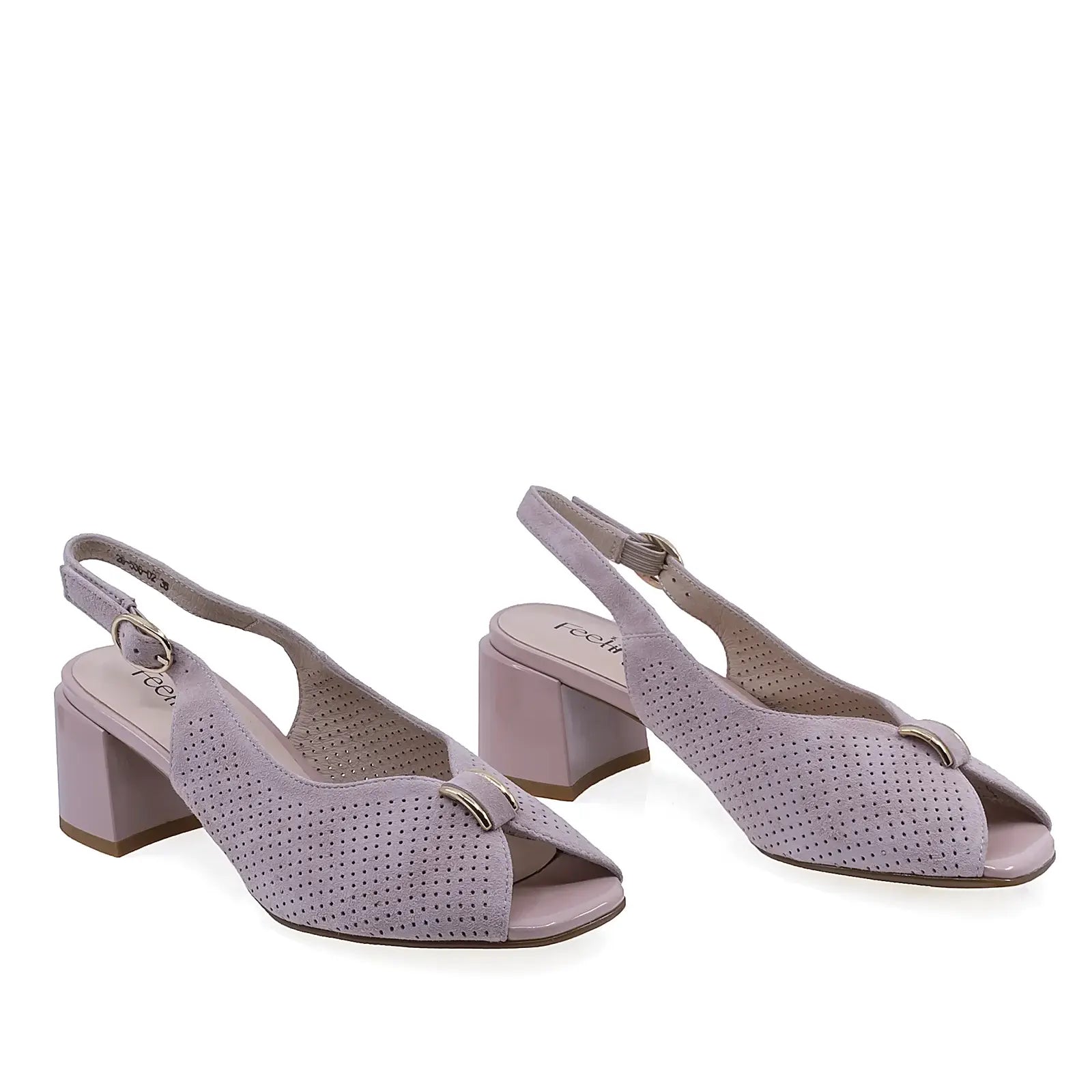Sandale elegante damă nude Feeling 26-536, design feminin, piele întoarsă, vedere din față