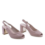 Sandale elegante roz din piele naturală Feeling 26-570, vedere frontală – design feminin și finisaje premium