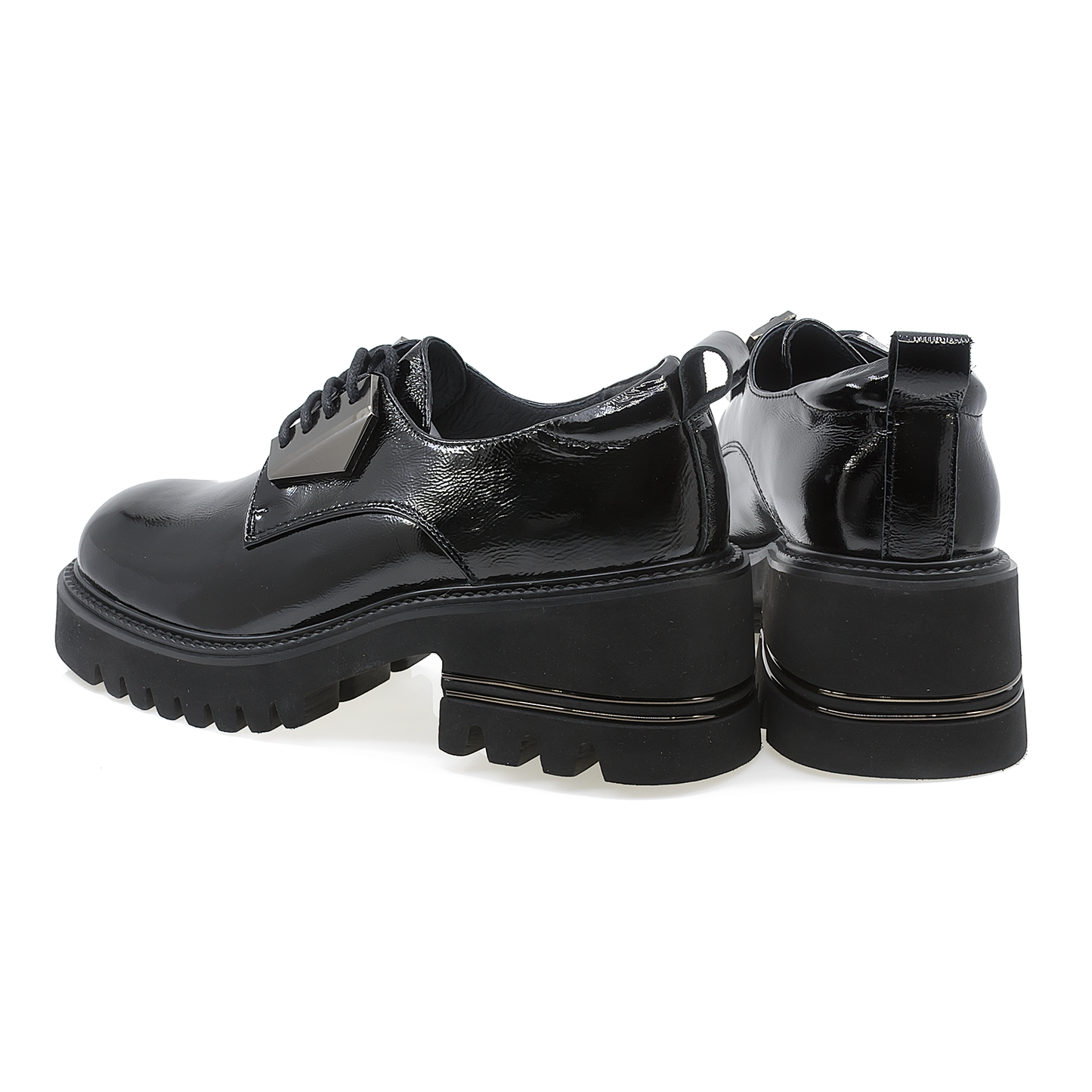 Pantofi dama casual Feeling piele lacuita D605-03 negru