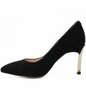  Pantofi dama Feeling din velur negru - S2441