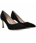  Pantofi dama Feeling din velur negru - S2441