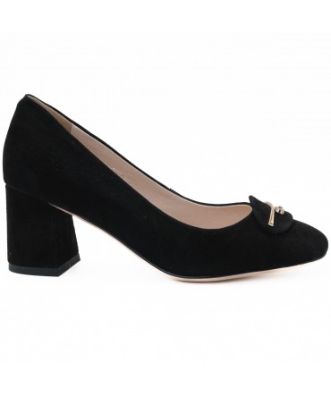 Pantofi dama Feeling din velur negru - 3205