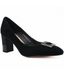 Pantofi dama Feeling din velur negru - 3205