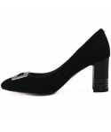 Pantofi dama Feeling din velur negru - 3205