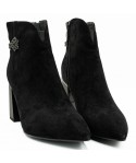 Botine dama din piele intoarsa negre - 2320