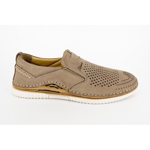 Pantofi barbati casual Goretti din piele naturala maro - 1045