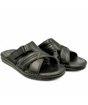 Slapi Barbati Goretti Din piele naturala B 39-E508 negru